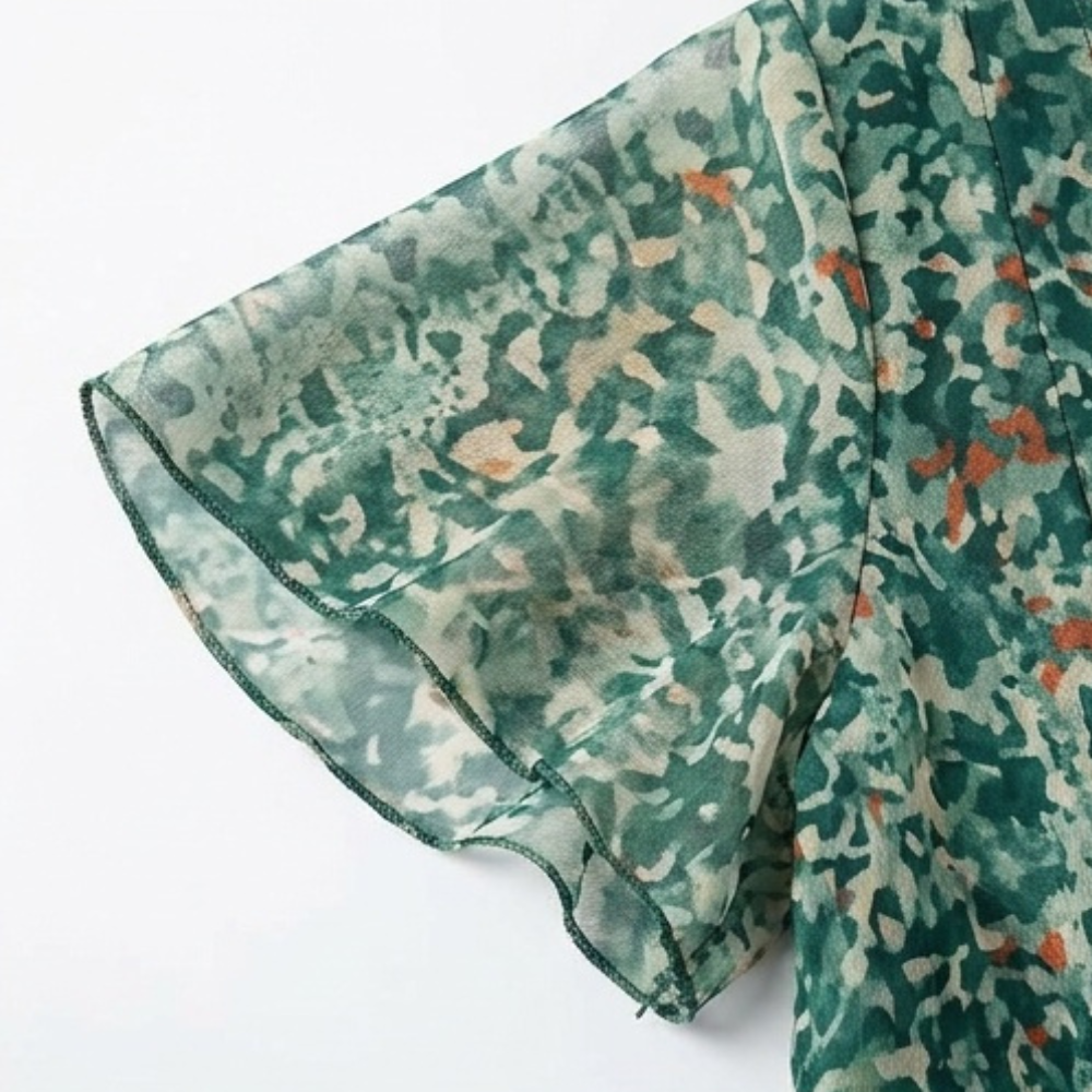 Kynara | Flutter-Sleeve Fit-and-Flare Dress