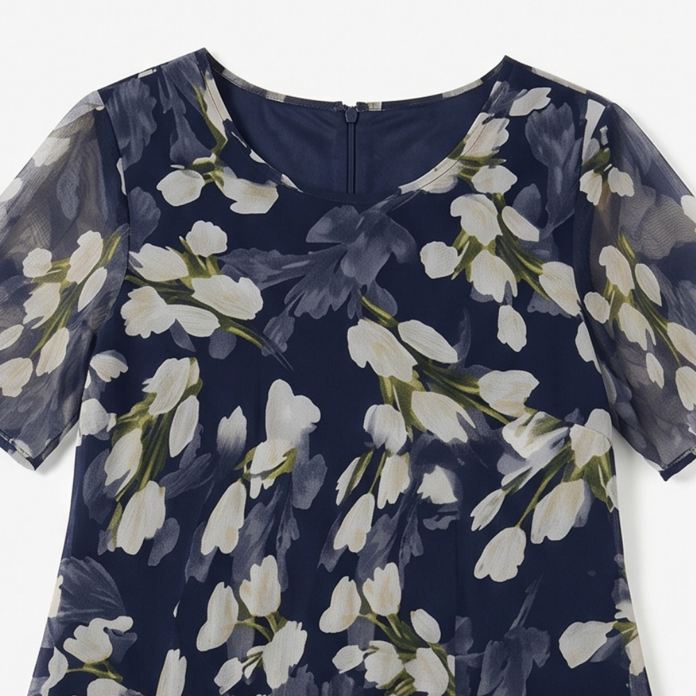 Florenza | Navy Floral Midi Dress