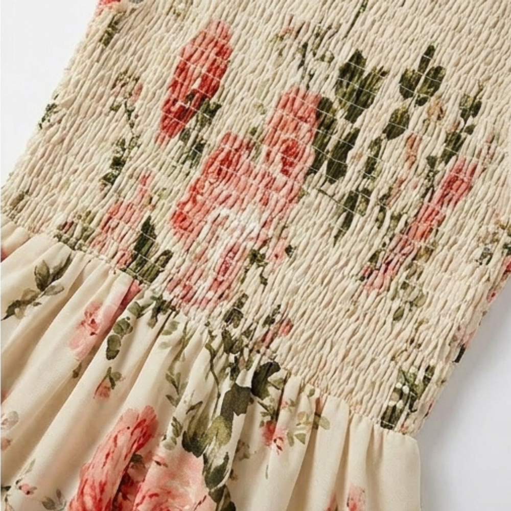 Florenza | Smocked Floral Midi Dress