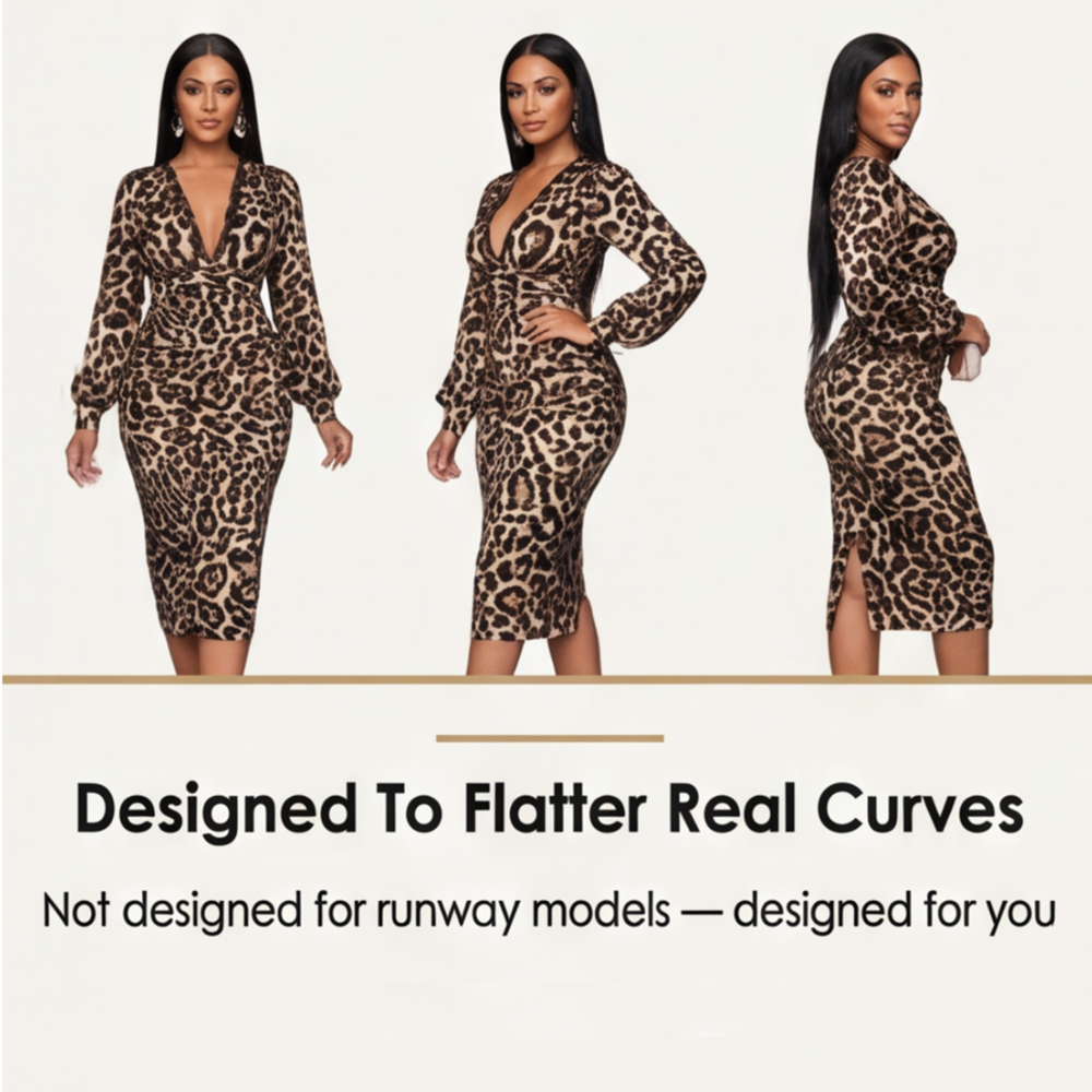 Felina | Leopard Print Midi Dress