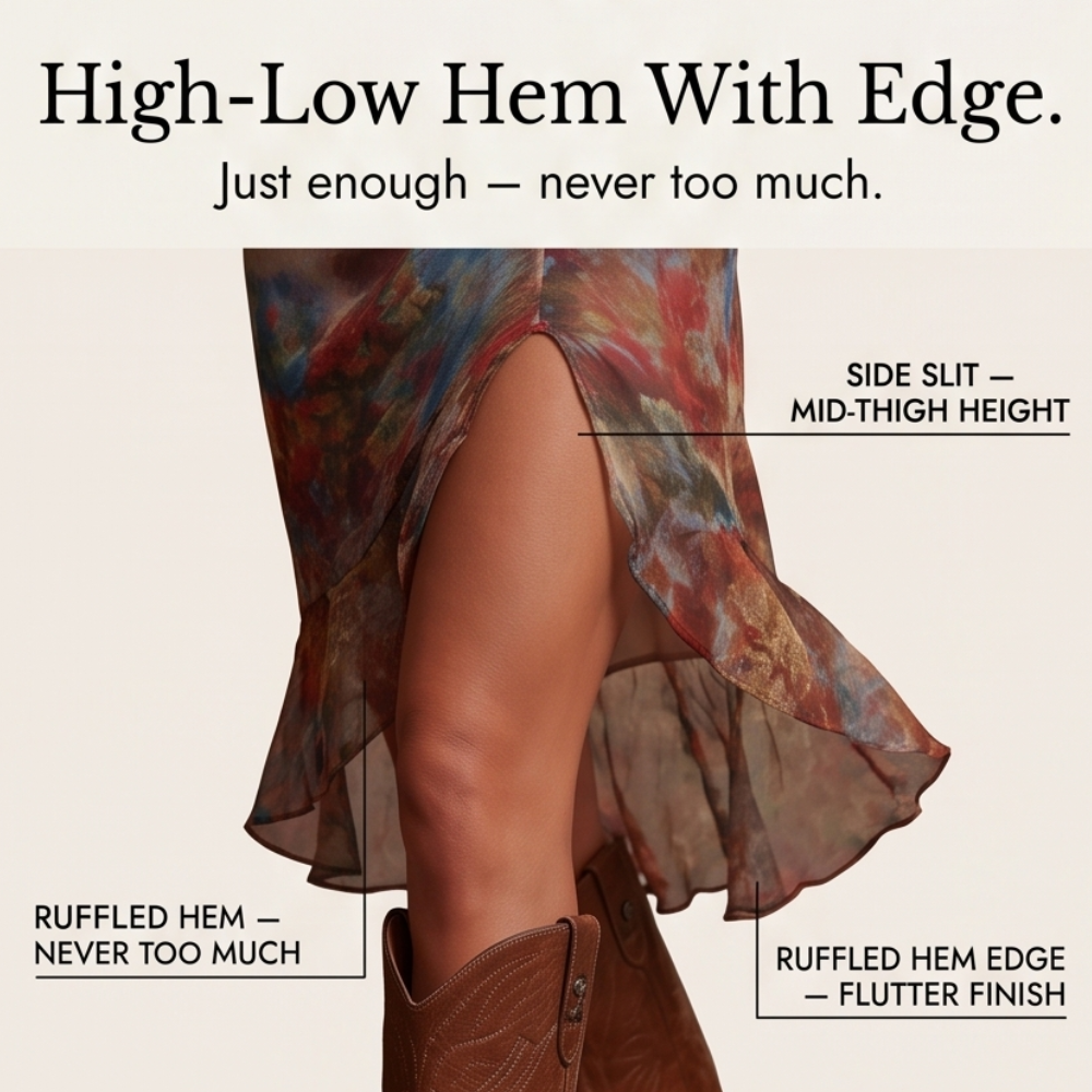 Elowen | Watercolor Ruched Midi Dress