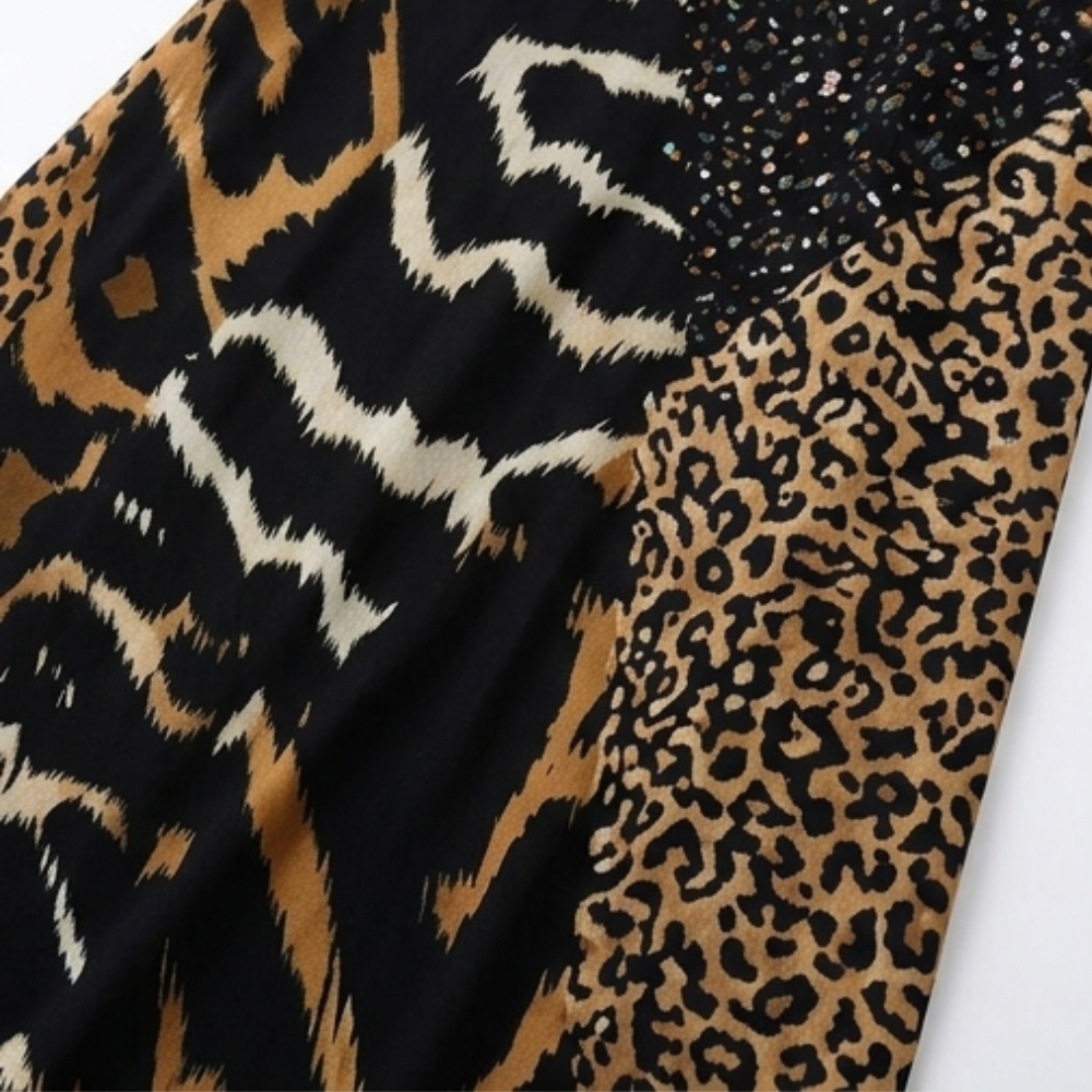 Vivara | Leopard Patchwork Midi Dress