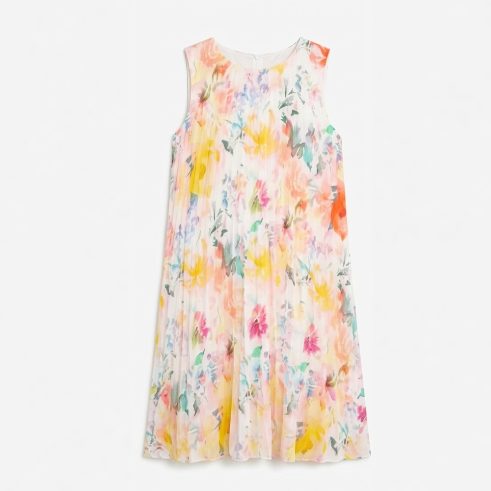 Floressa | Watercolor Pleated Midi Dress