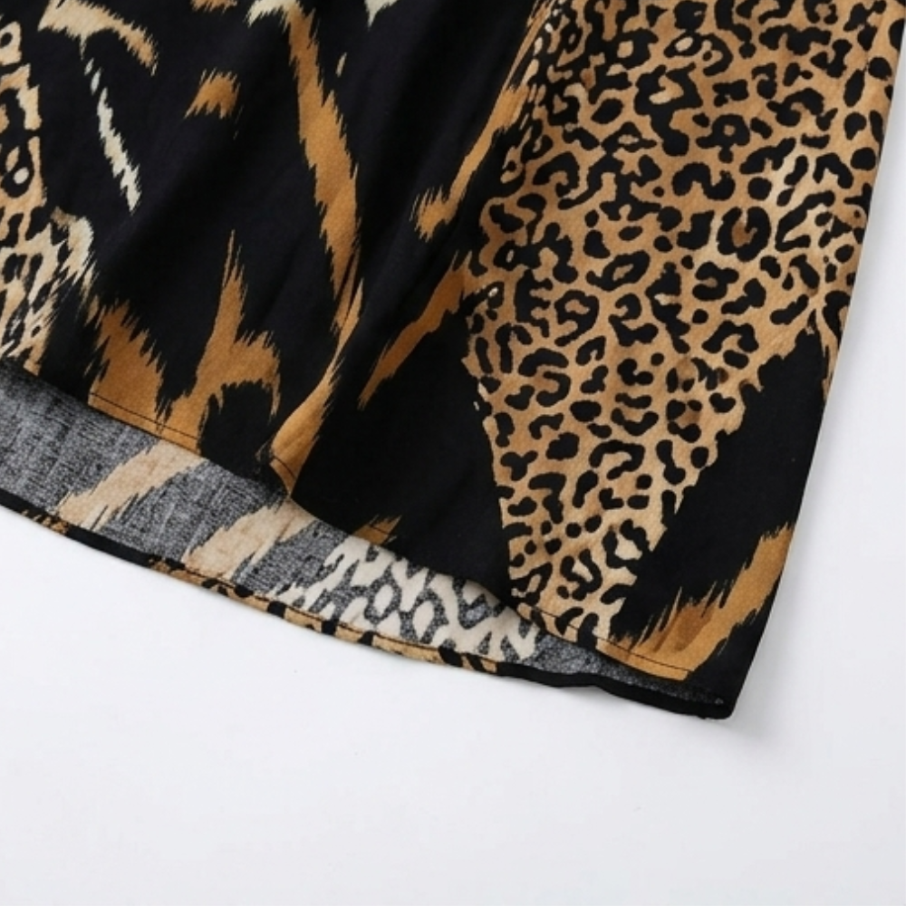 Vivara | Leopard Patchwork Midi Dress