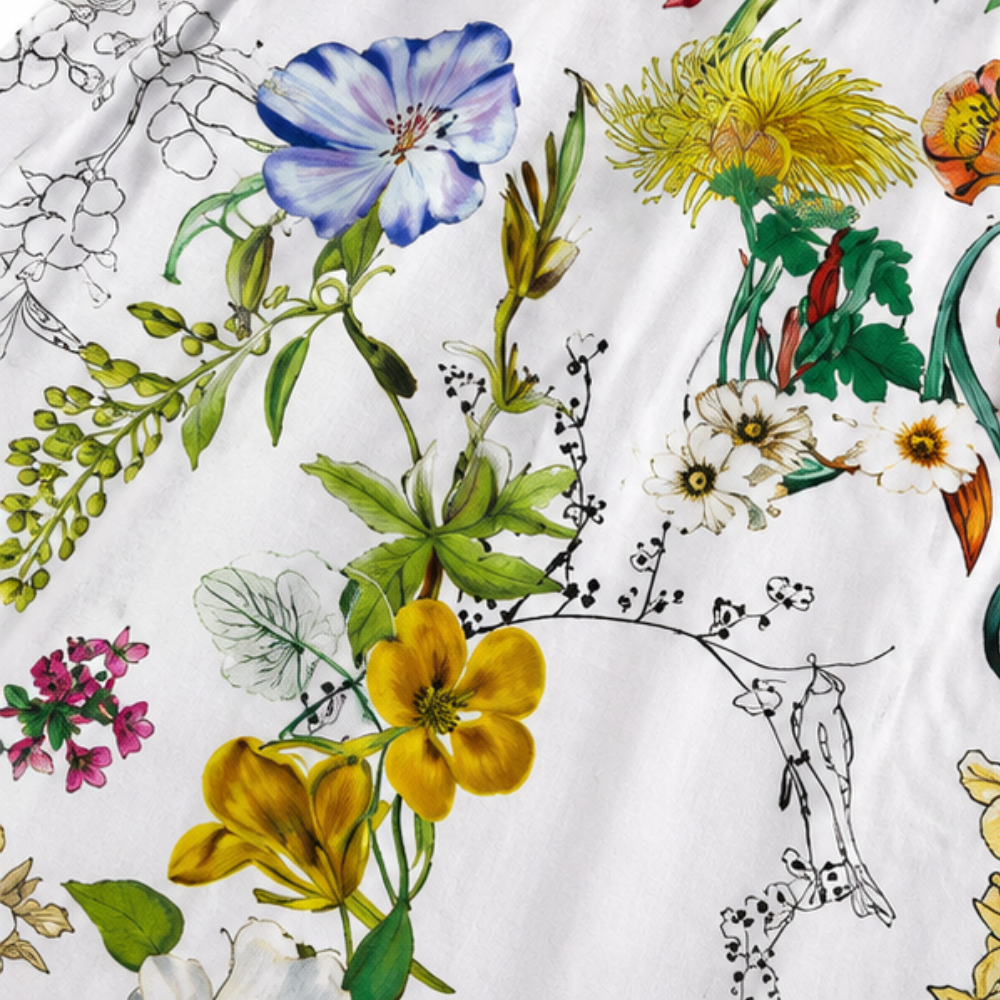 Camille | Floral Round-Neck Midi Dress