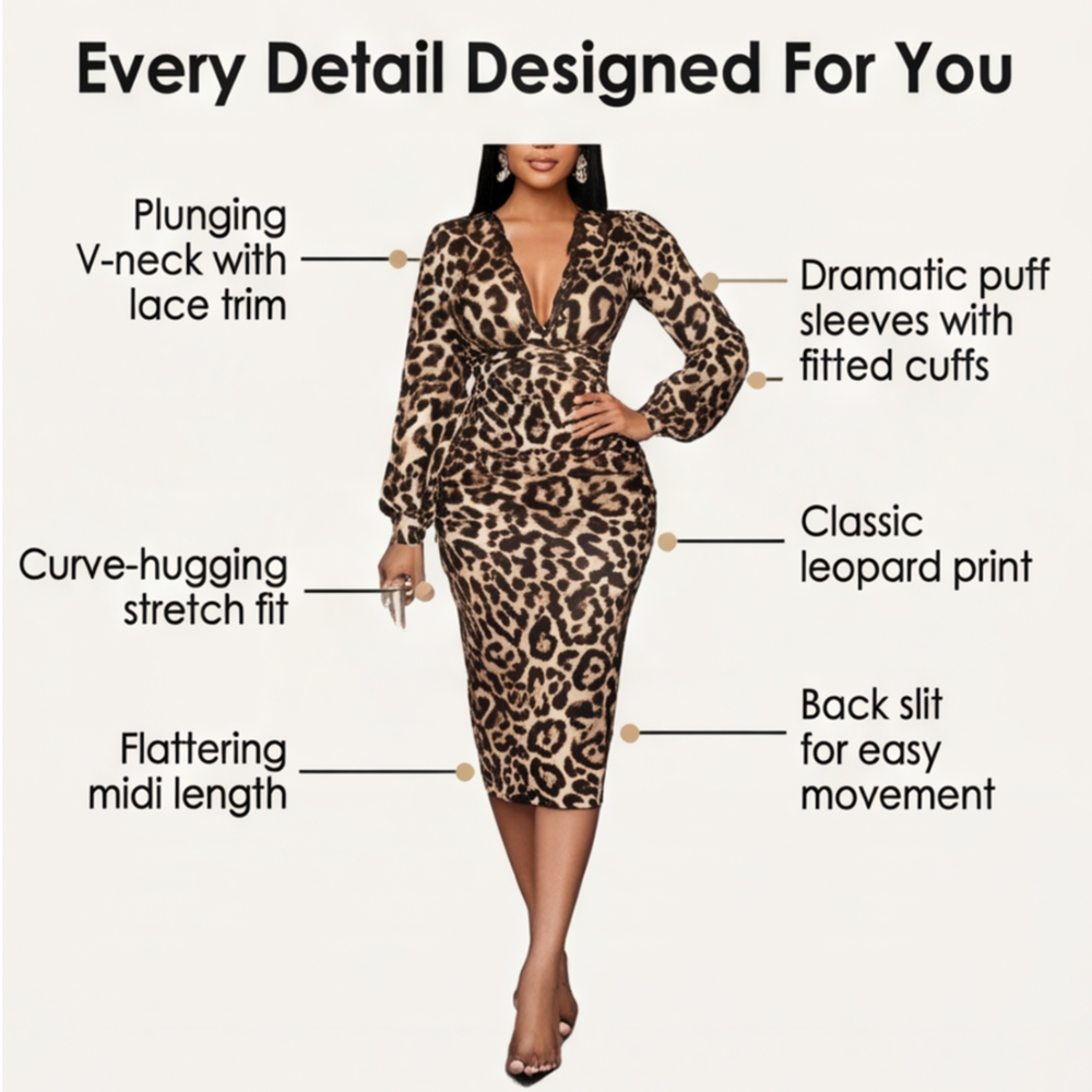 Felina | Leopard Print Midi Dress