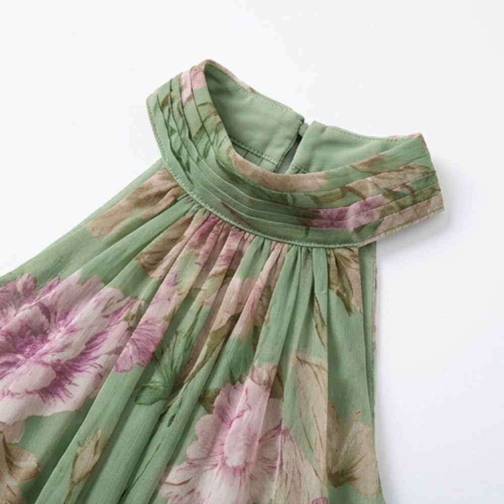 Rosalie | Halter Floral Maxi Dress