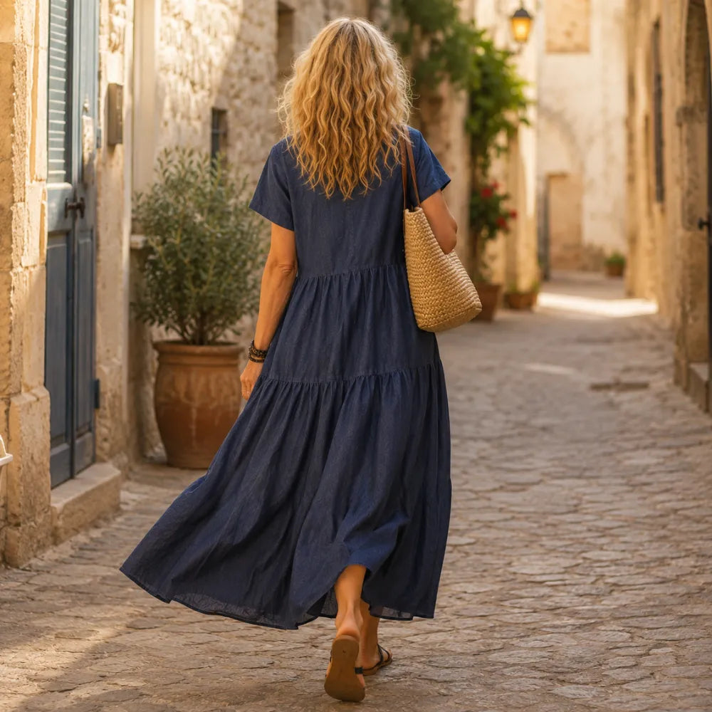Marielle | Tiered Button-Front Maxi Dress