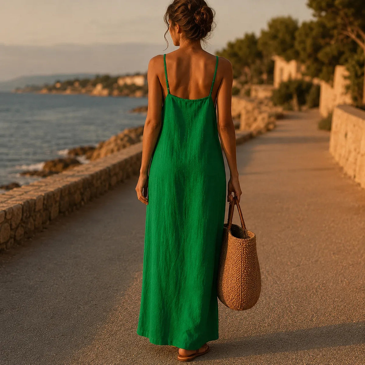 Marelle | Linen-Look Maxi Dress