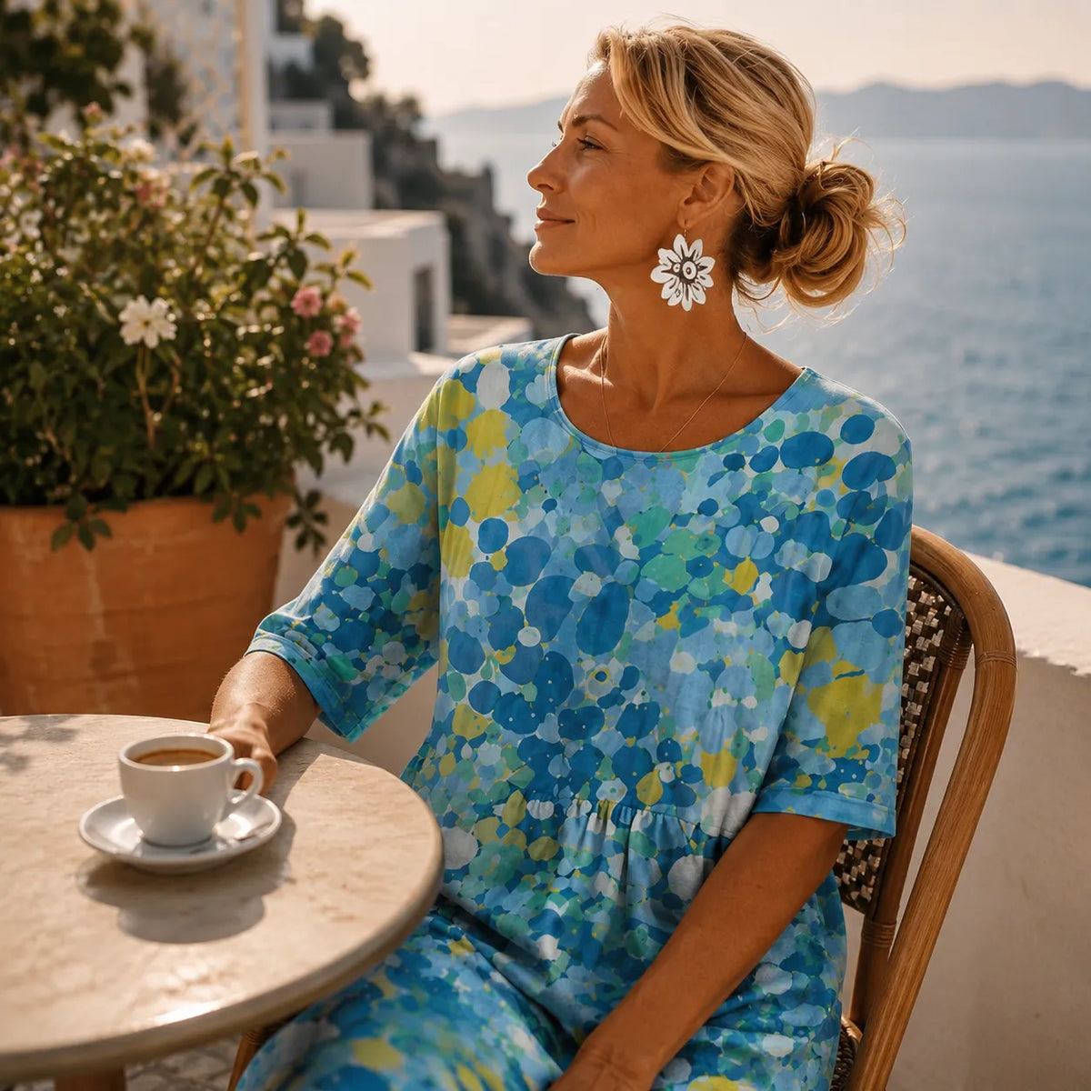 Soleia | Watercolor Print Midi Dress
