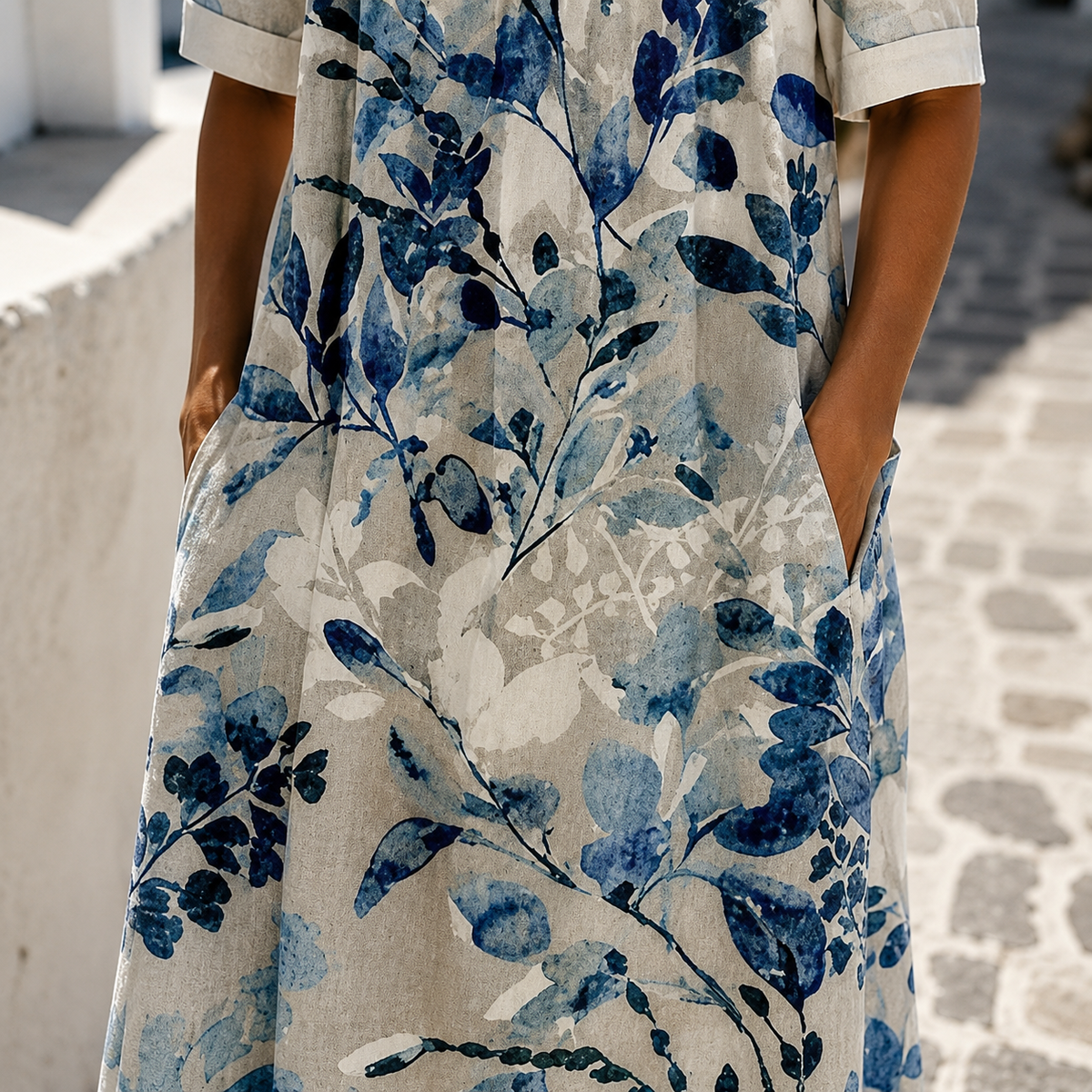 Marivelle | Botanical Print Midi Dress