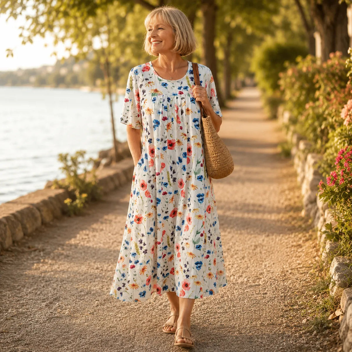 Fiorella | Floral A-Line Midi Dress