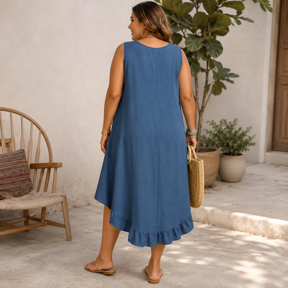 Sunelora | Ruffle Hem Midi Dress