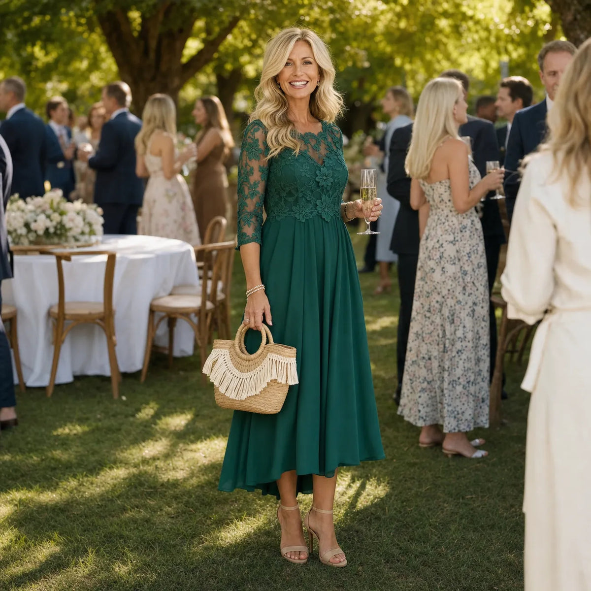 Florenza | Floral Lace Midi Dress