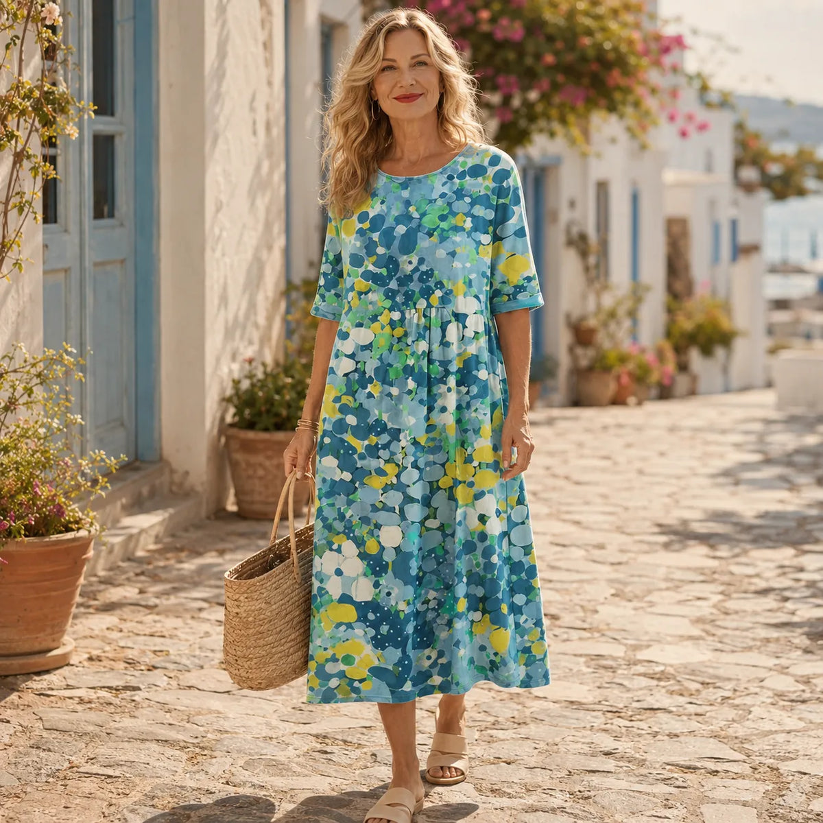 Marivella | Floral Loose Midi Dress