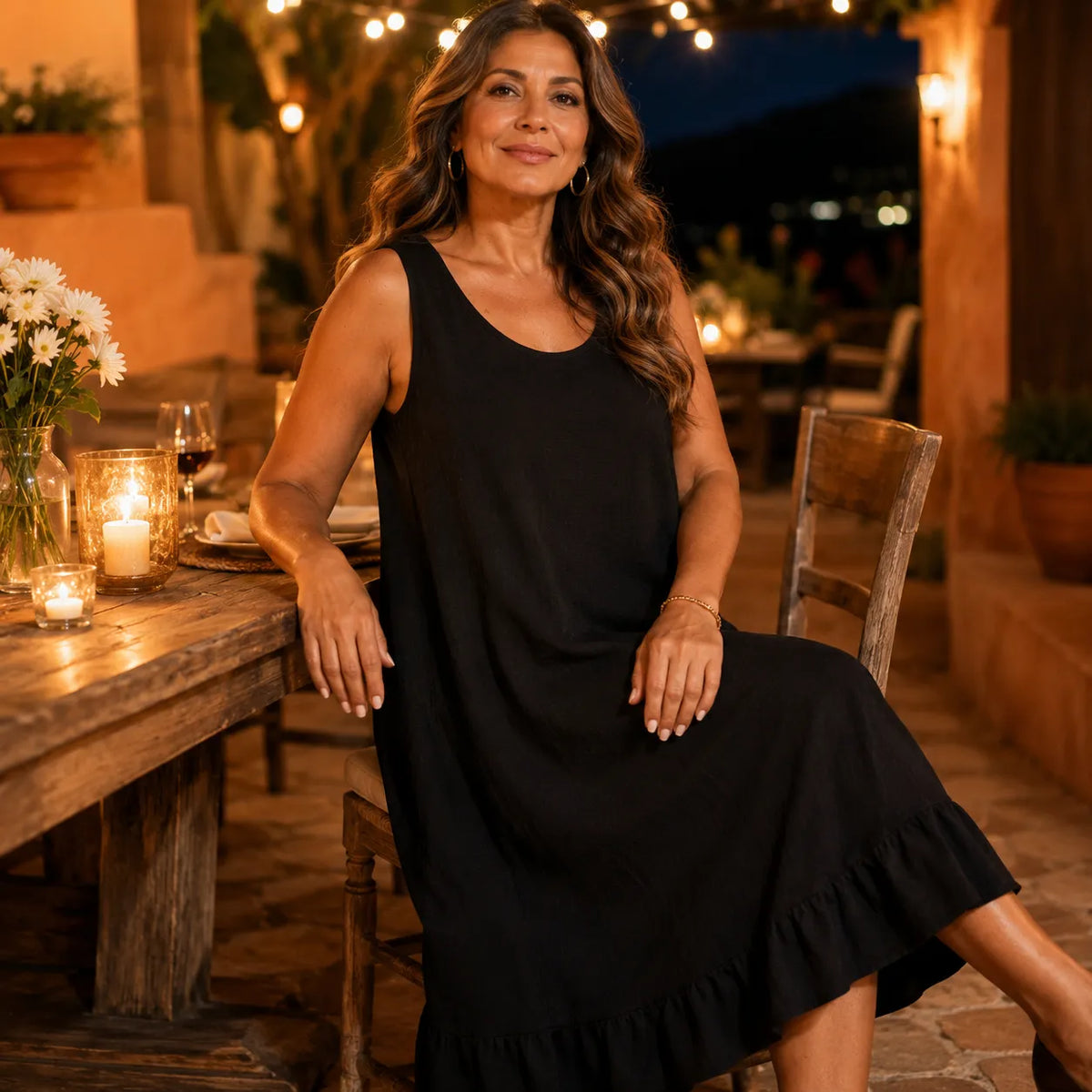 Sunelora | Ruffle Hem Midi Dress