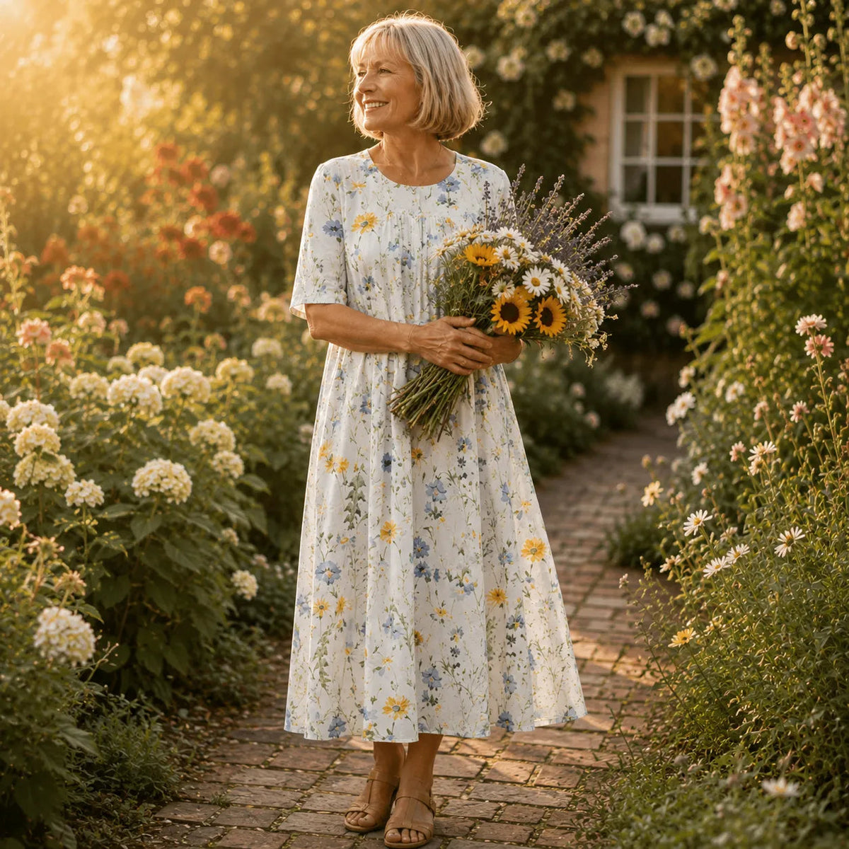 Fiorella | Floral A-Line Midi Dress