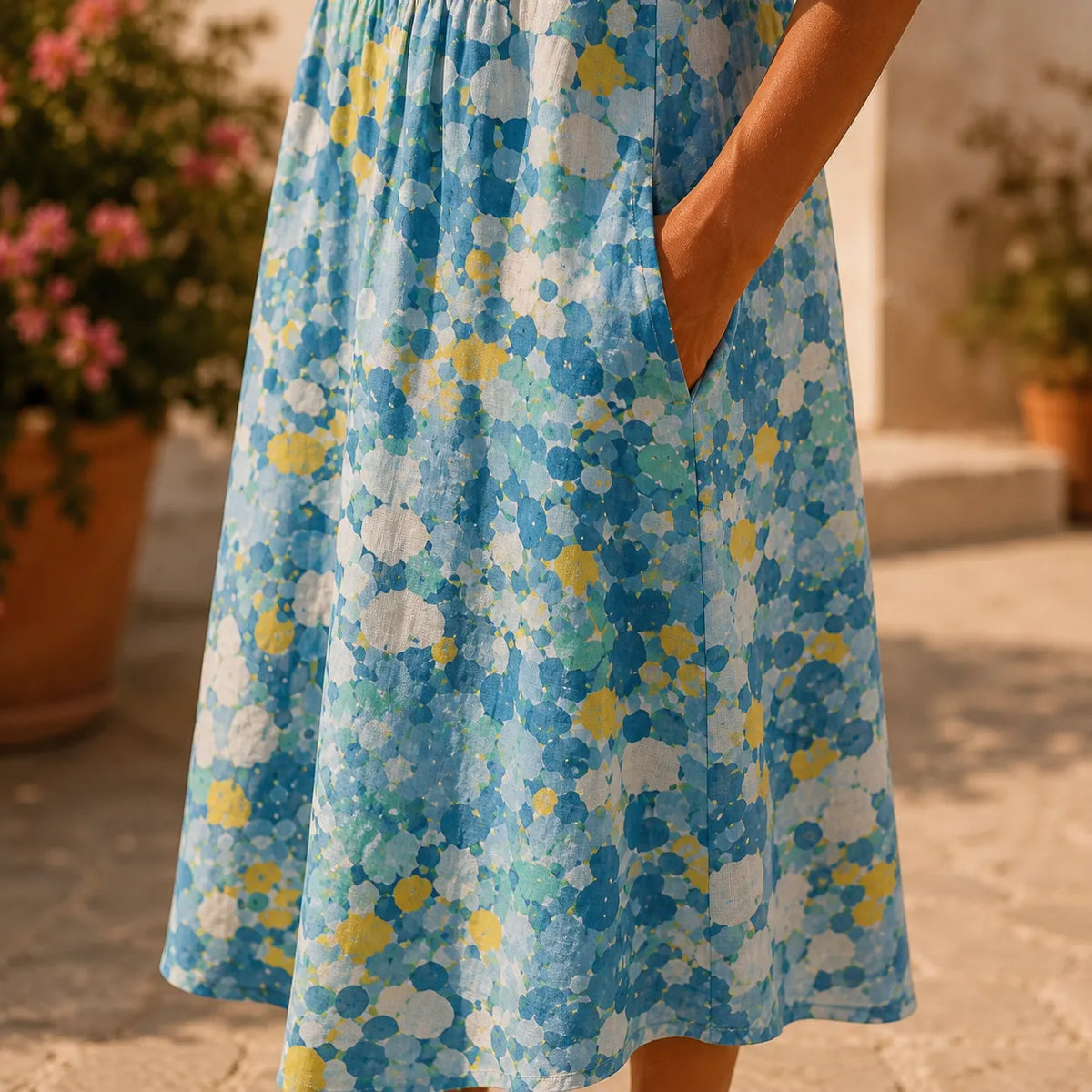 Soleia | Watercolor Print Midi Dress