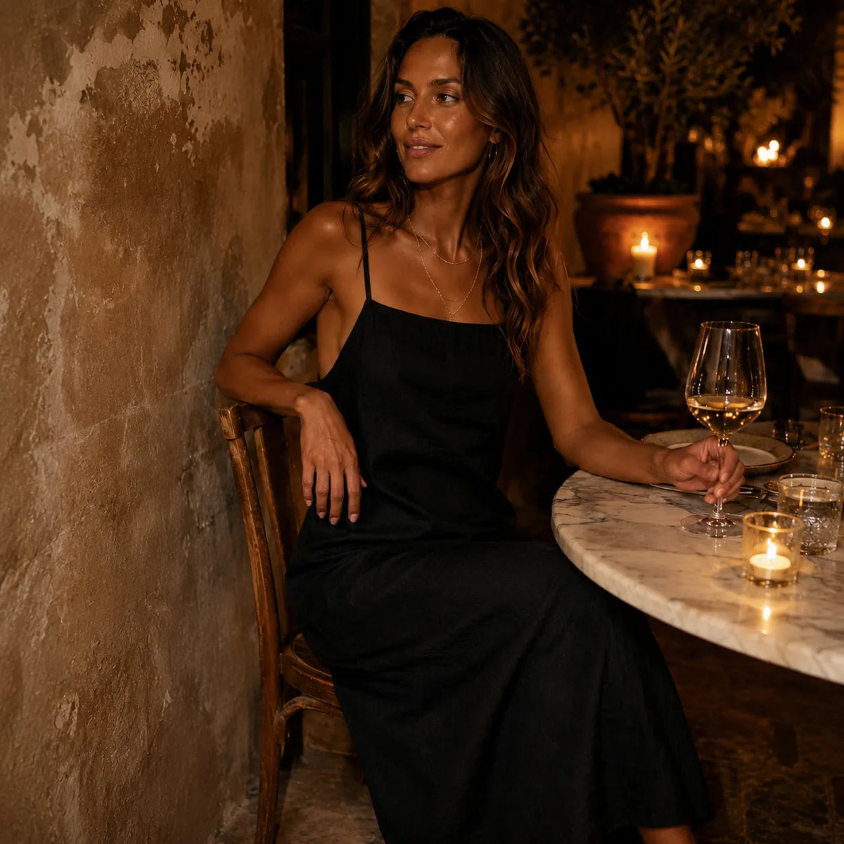 Marelle | Linen-Look Maxi Dress
