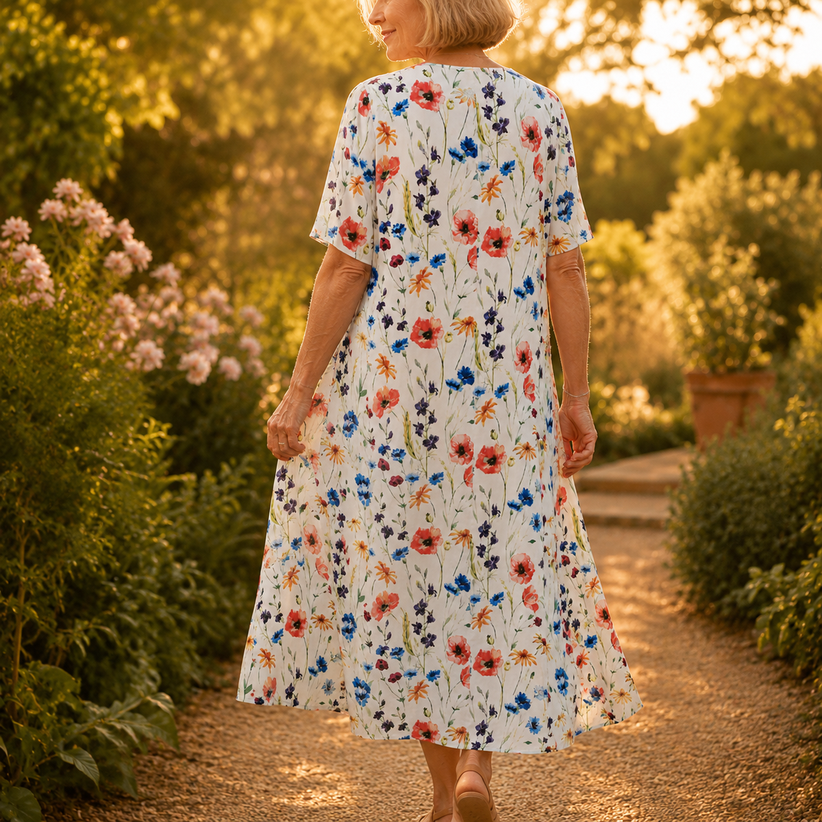 Fiorella | Floral A-Line Midi Dress
