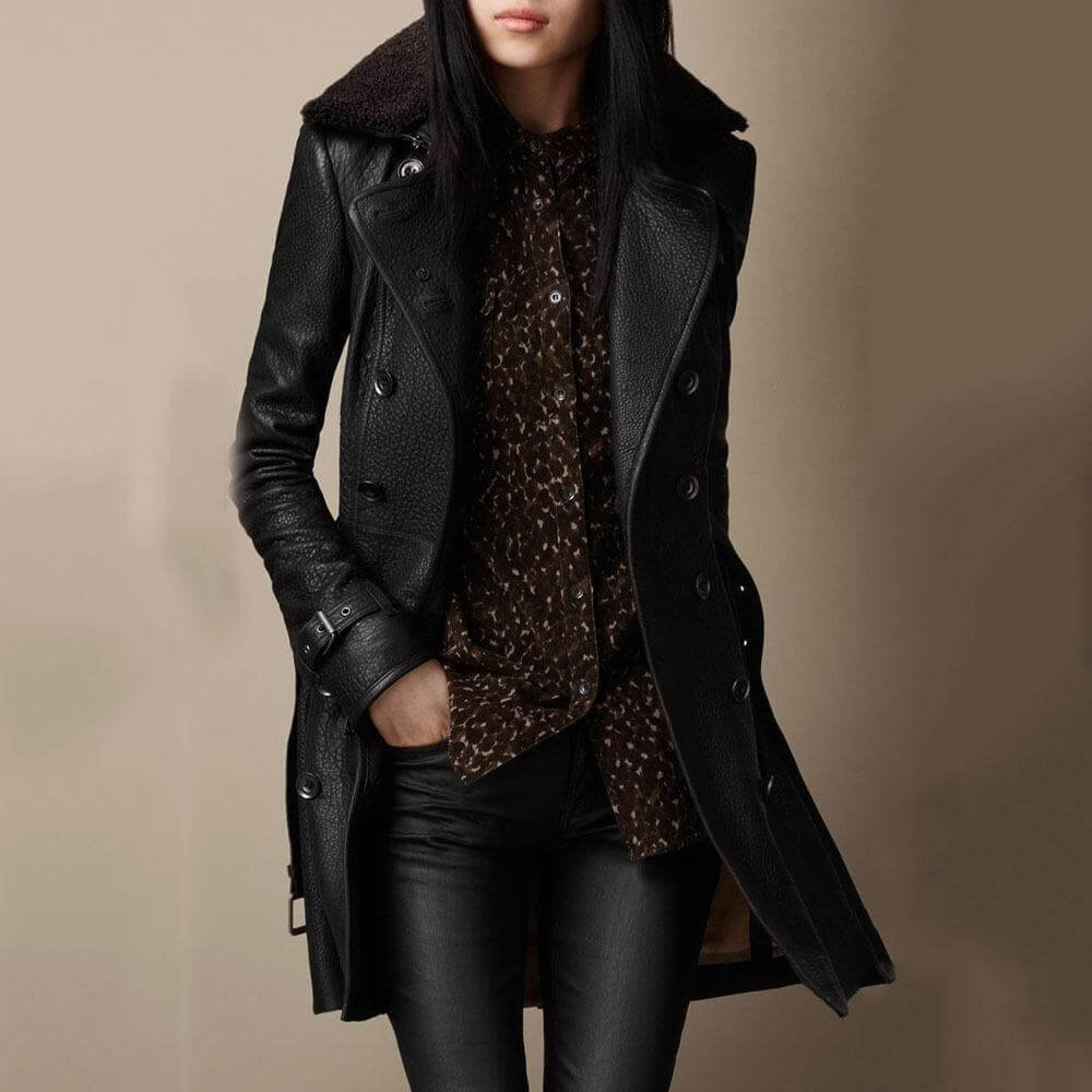 Vivienne | Faux Leather Trench Coat