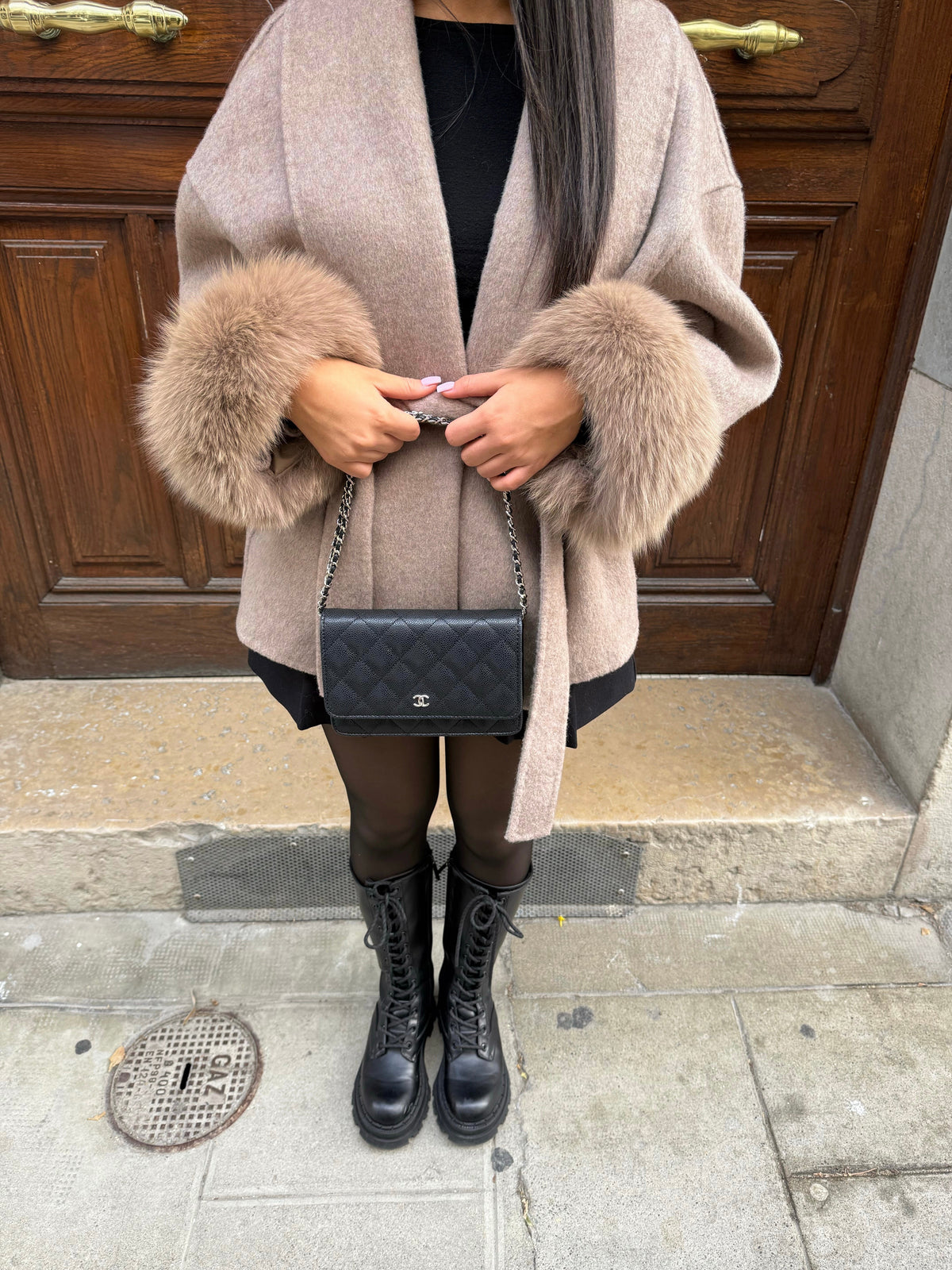 Vivian | Faux Fur Trim Coat