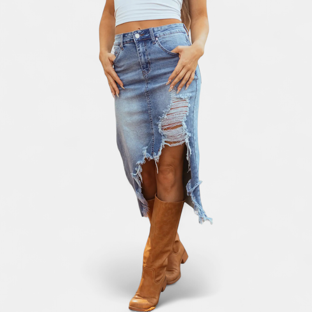 Blake | High-Waist Denim Maxi Skirt