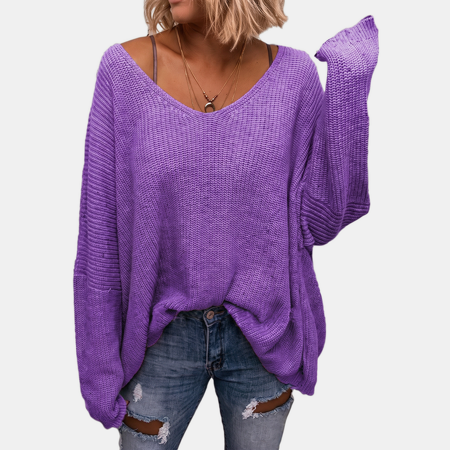 Adeline | Batwing V-Neck Sweater