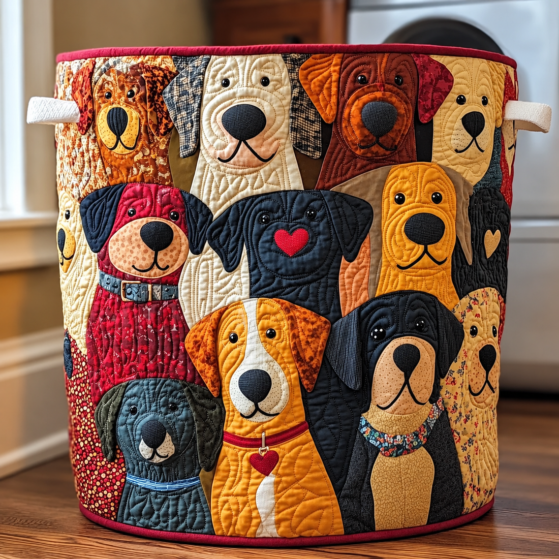 Chiens colorés | Panier de rangement matelassé
