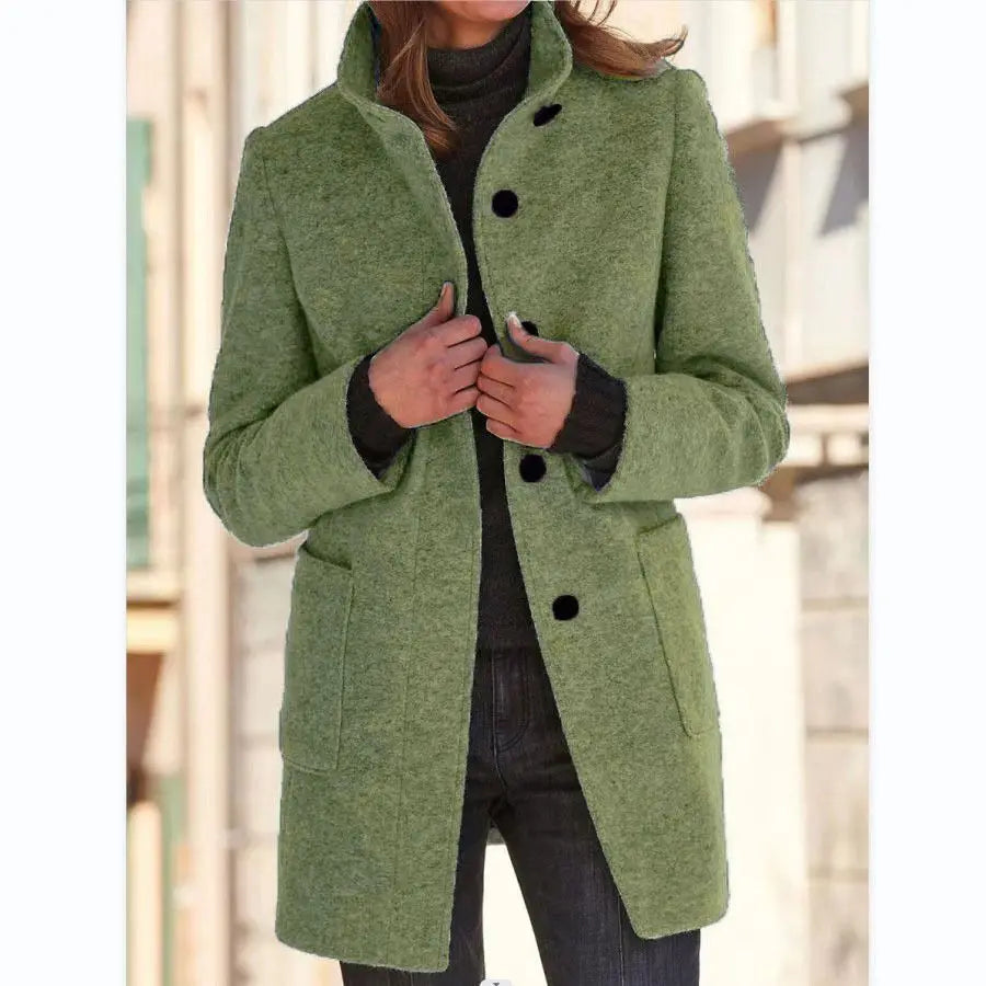 Margaret | Stand Collar Wool Coat
