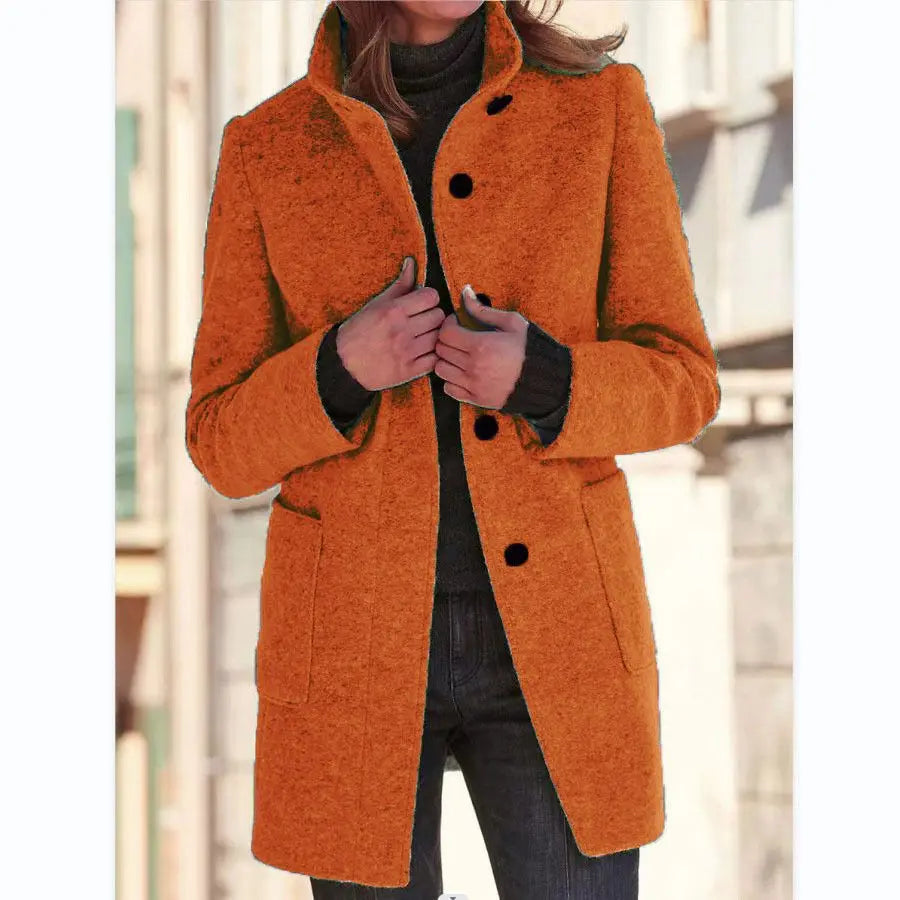Margaret | Stand Collar Wool Coat