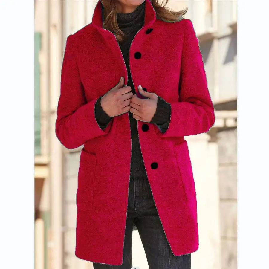 Margaret | Stand Collar Wool Coat