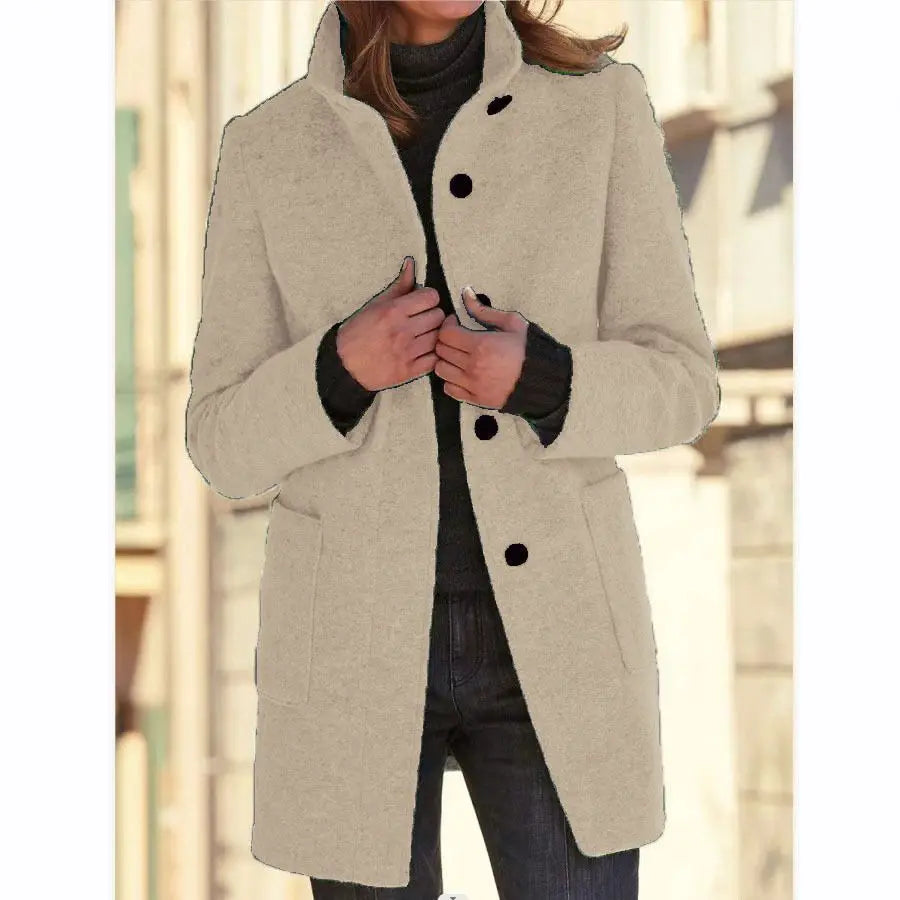 Margaret | Stand Collar Wool Coat