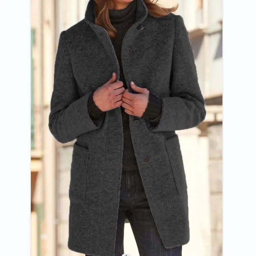 Margaret | Stand Collar Wool Coat