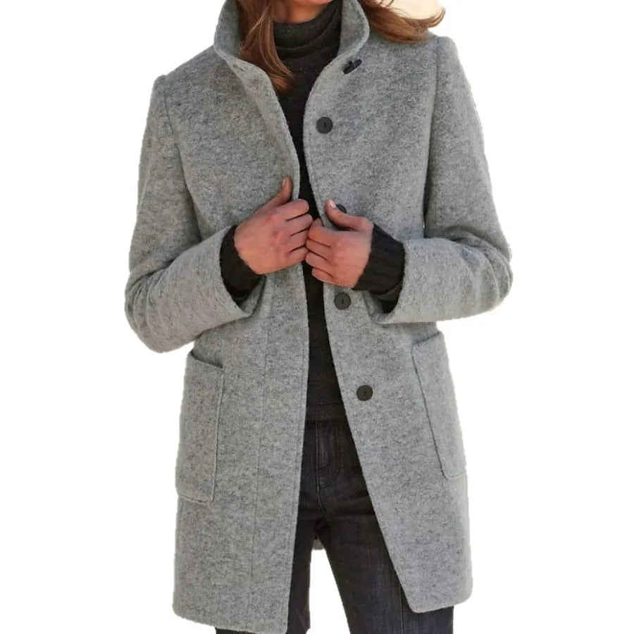 Margaret | Stand Collar Wool Coat