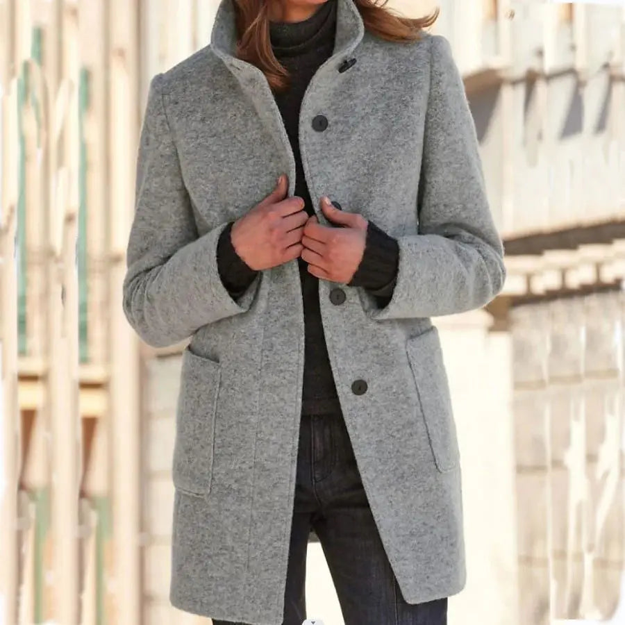 Margaret | Stand Collar Wool Coat