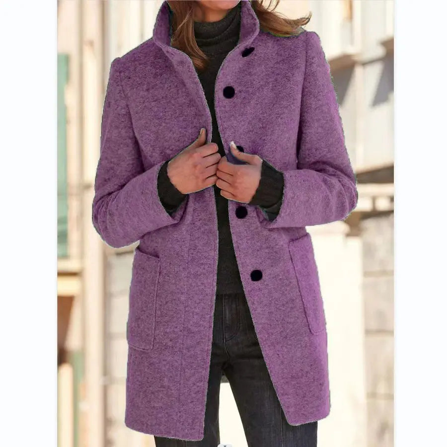 Margaret | Stand Collar Wool Coat