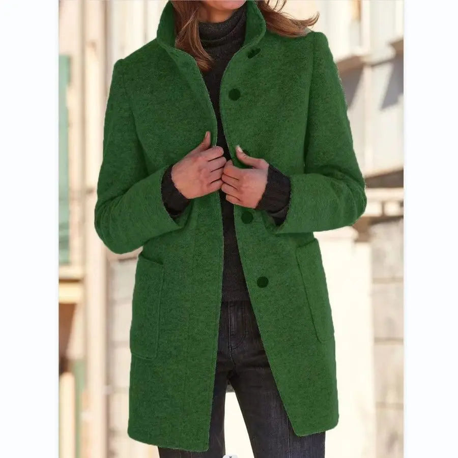 Margaret | Stand Collar Wool Coat