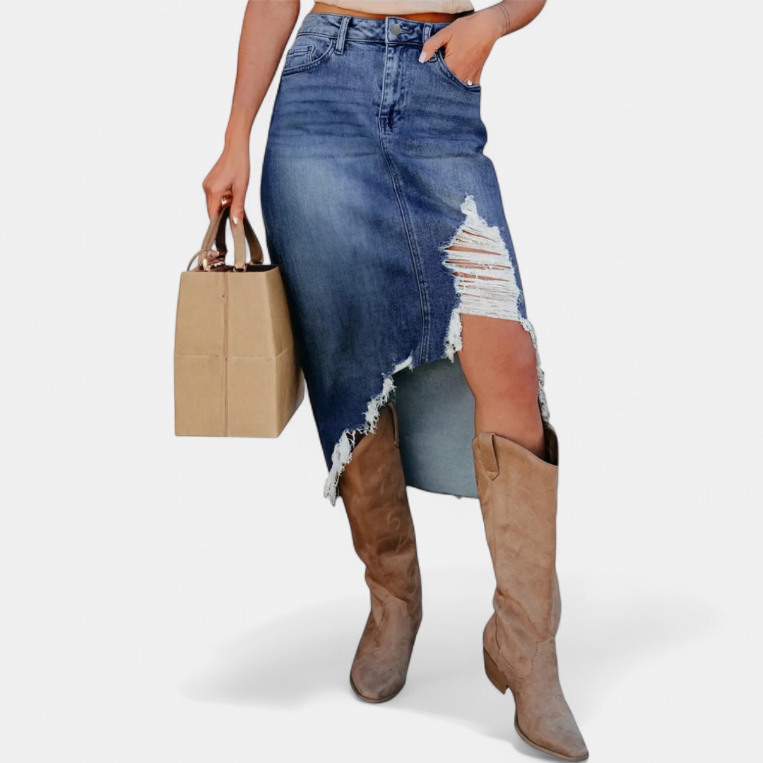 Blake | High-Waist Denim Maxi Skirt