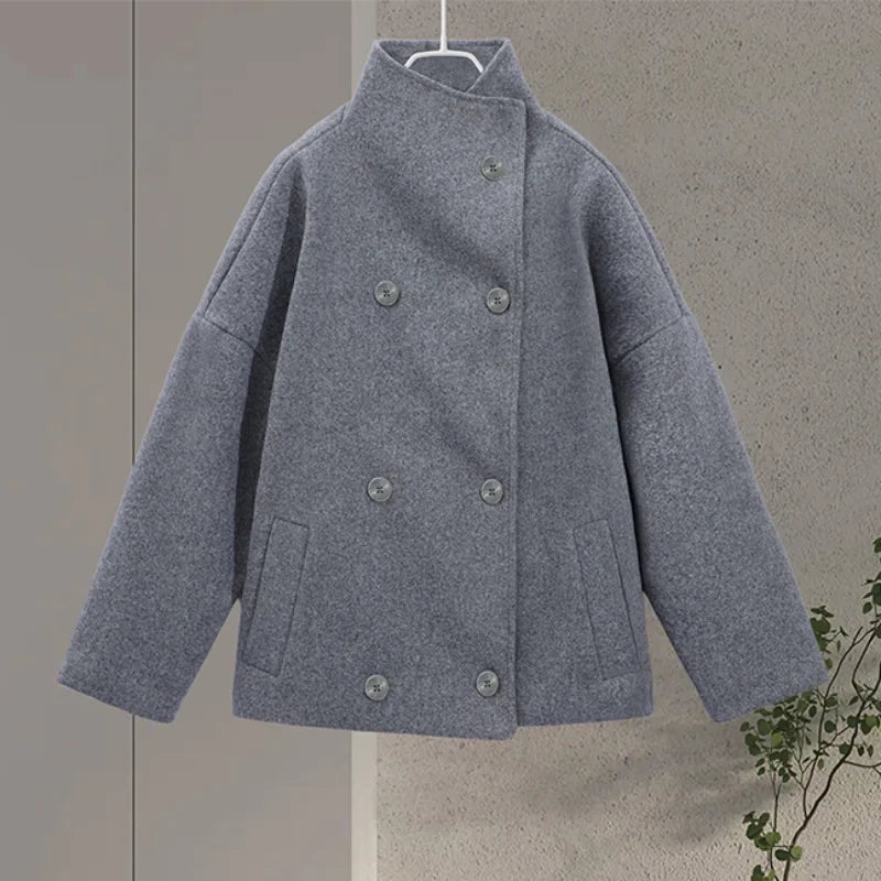 Claire | Stand Collar Pea Coat