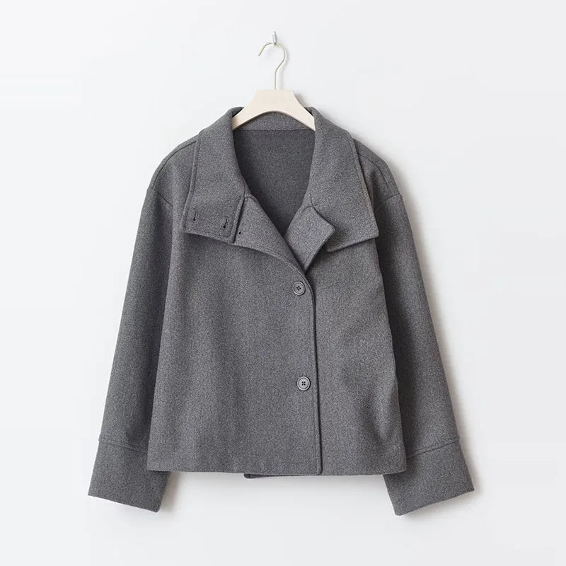 Claire | Stand Collar Pea Coat