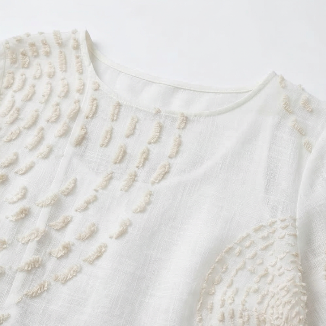 Tessara | Embossed Texture Midi Dress