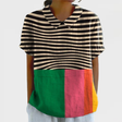 Brea - Bold Stripes and Colour Block Shirt