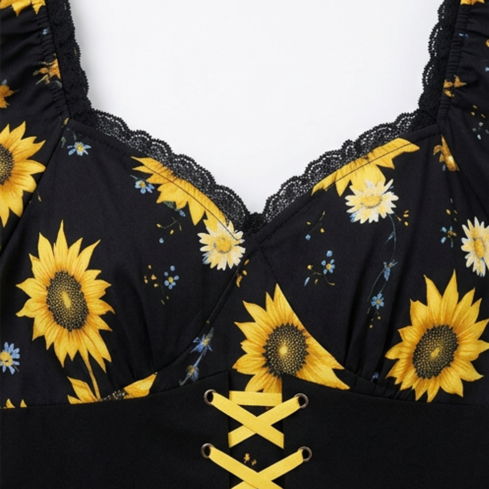 Florenza | Sunflower Corset Midi Dress