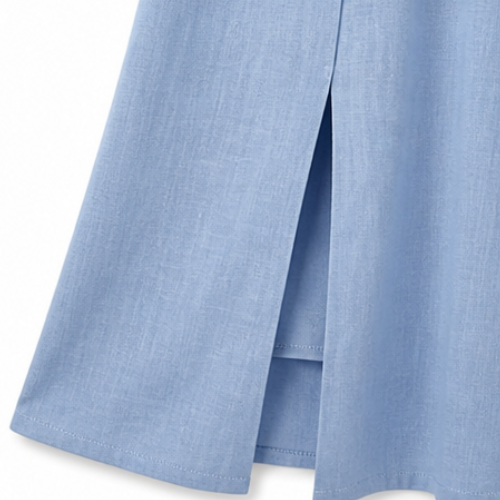 Adeline | Asymmetric Button Midi Dress