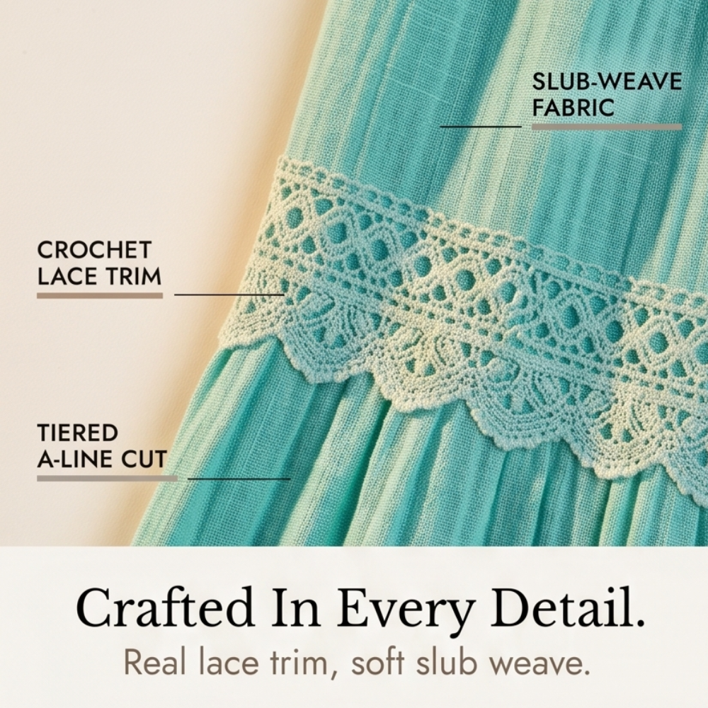 Sundara | Tiered Lace Midi Dress