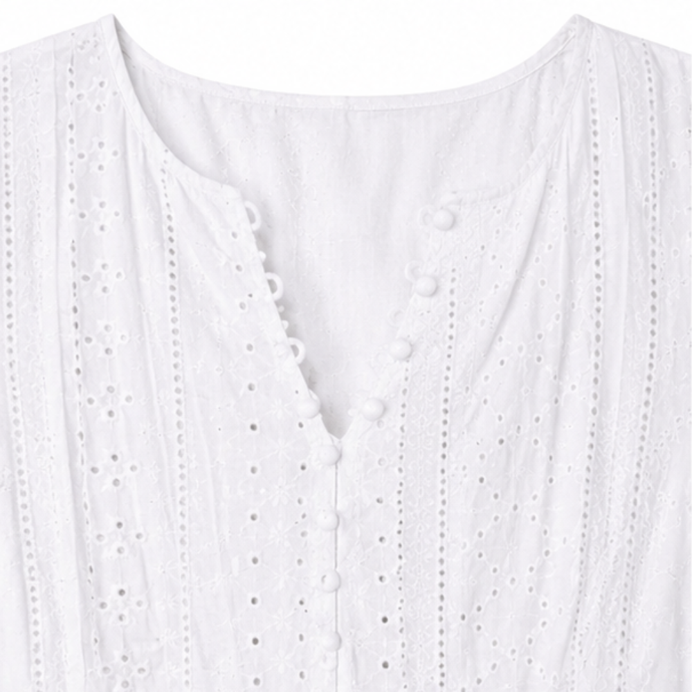 Lunavia | Eyelet Tie-Sleeve Midi Dress