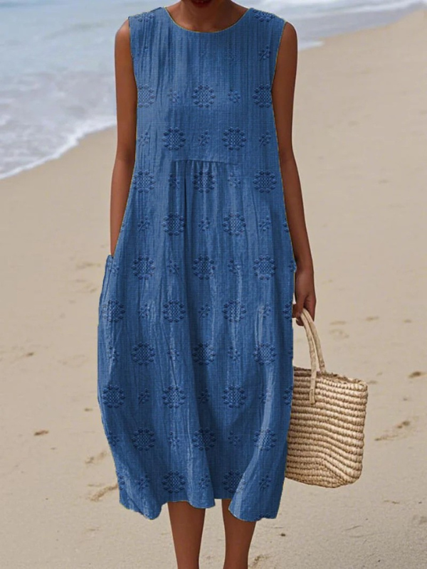 Allison | Embroidered Floral Midi Dress