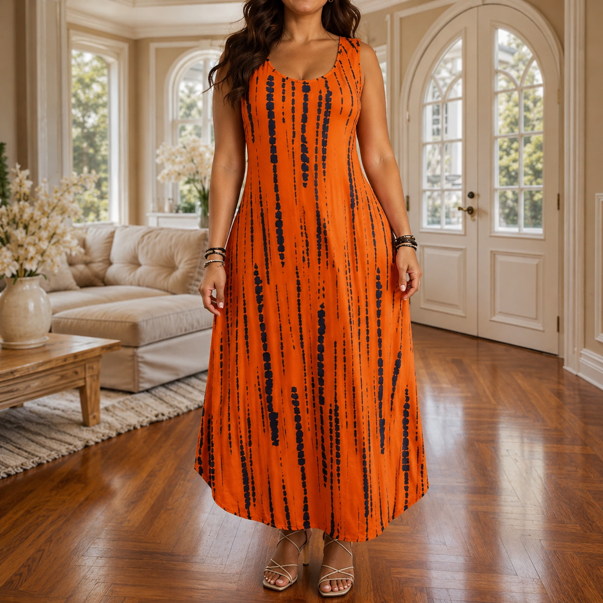 Soliera | Pocketed U-Neck Midi Dress