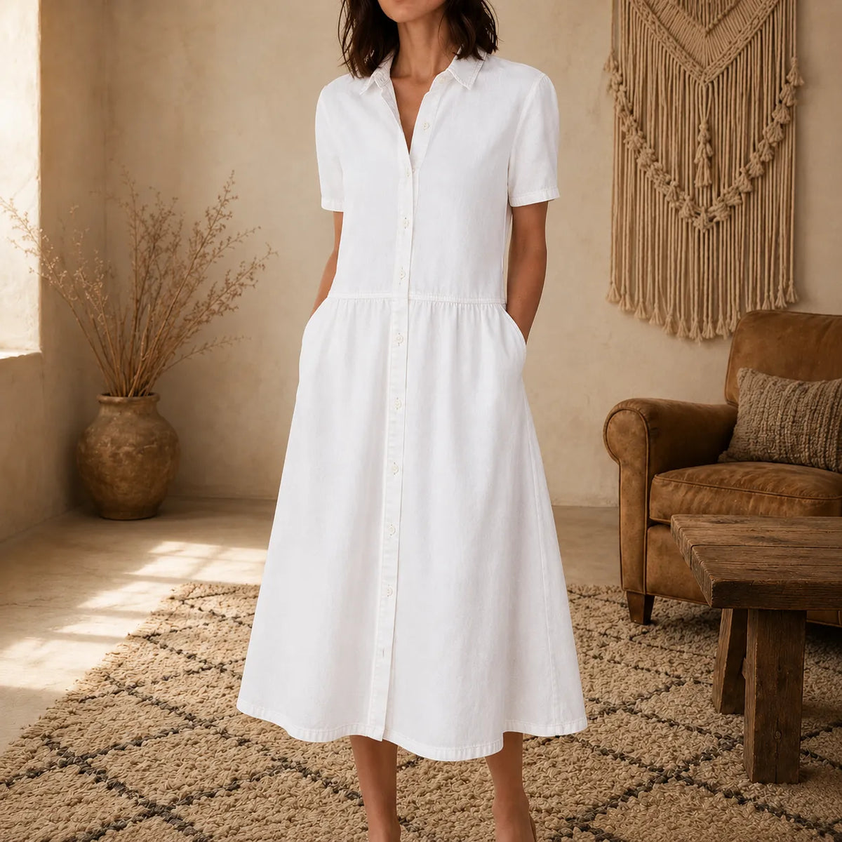 Everly | Button-Front Midi Dress